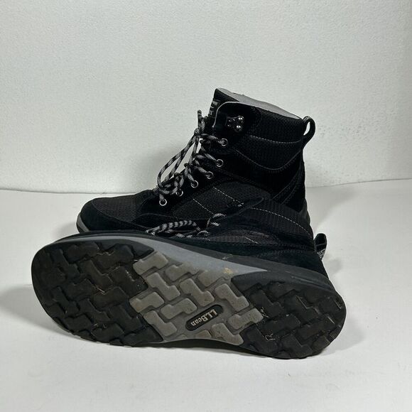 LL Bean Snow Sneaker Boots Mid Lace-Up Black Size 10 Womens Hike Camp Outdoors - Picture 4 of 7
